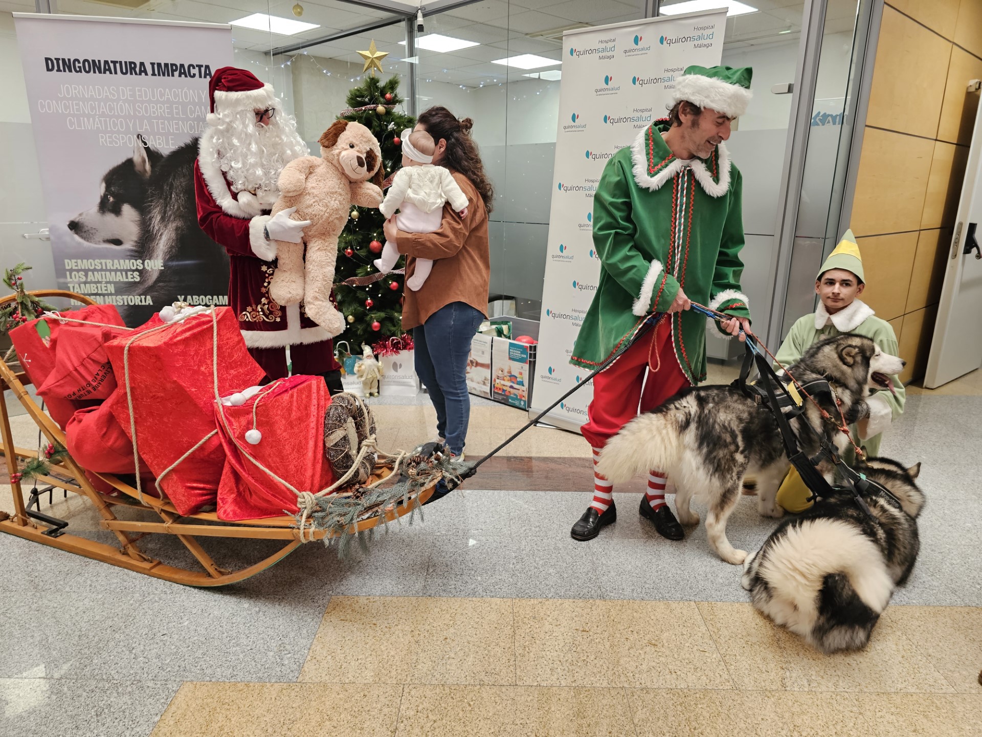 “Huellas y Sonrisas” celebra la navidad acercando los perros a los pacientes ingresados en el hospital